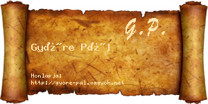 Györe Pál névjegykártya