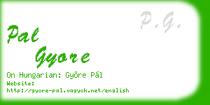 pal gyore business card